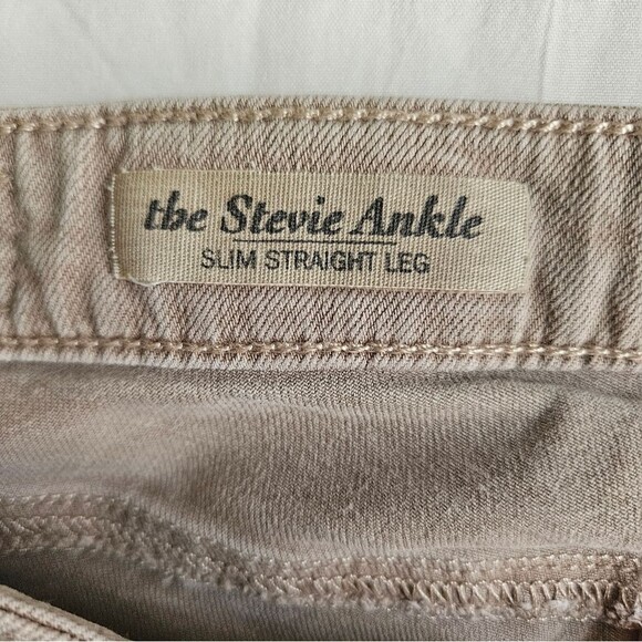 AG Adriano Goldschmied Jeans Womens 28R (30x27.5) Tan Stevie Ankle Slim Soft GUC - Picture 5 of 11